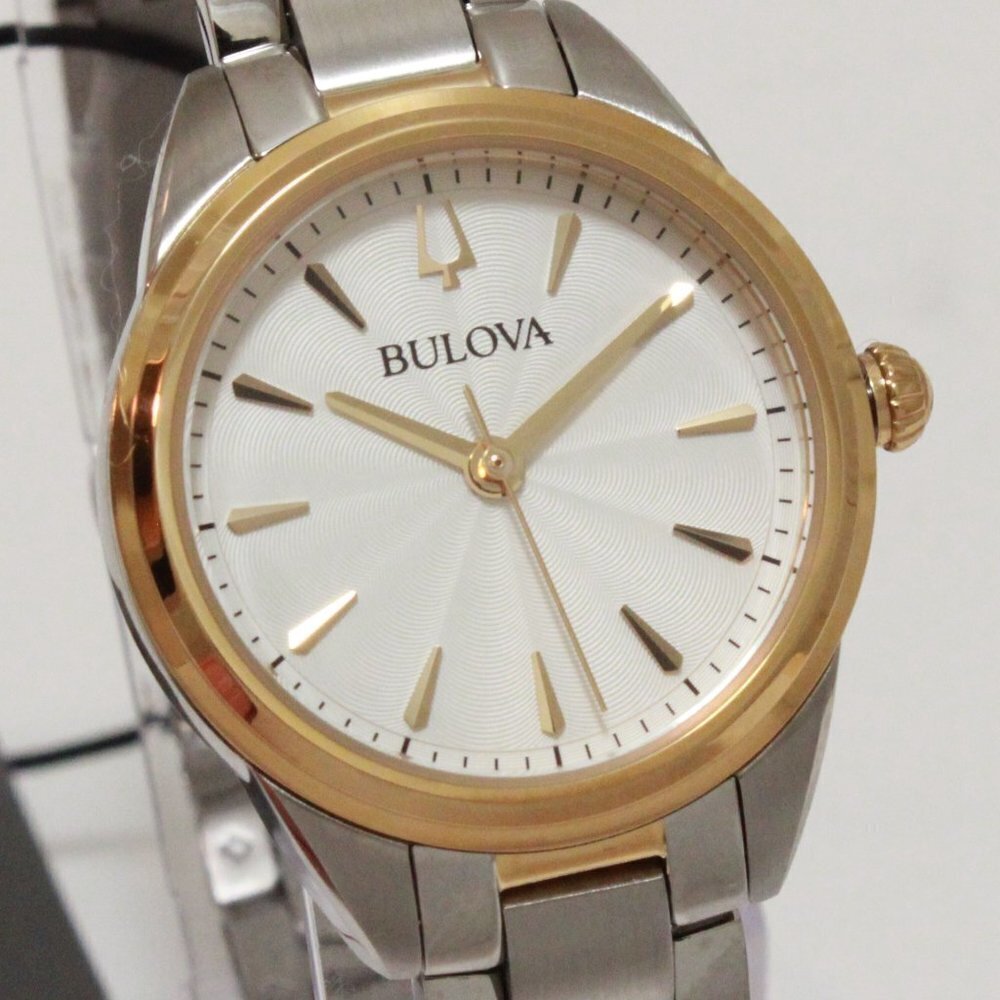 Bulova Ladies Sutton Classic Quartz Watch Two Tone Silver Dial 28mm - Picture 8 of 14